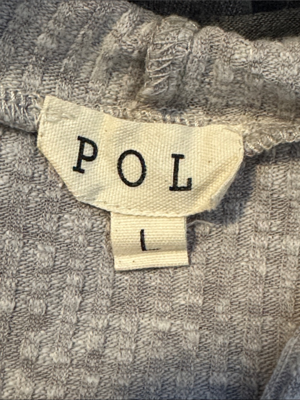 POL Two-Tone Gray Henley Hooded Pullover - Picture 2 of 8